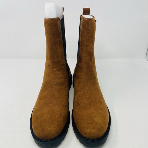 Ann Taylor LOFT Womens Size 8 Lug Sole Chelsea Booties in Chestnut Brown $155 - Picture 6 of 11